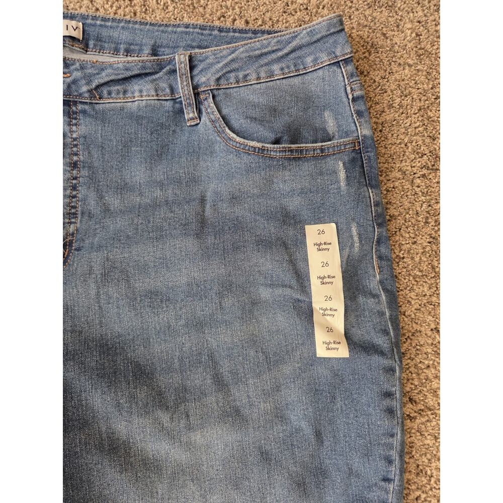 Ava & Viv Women 26W High Rise Skinny Jeans Blue Denim Stretch Plus Size NWT - Picture 4 of 6